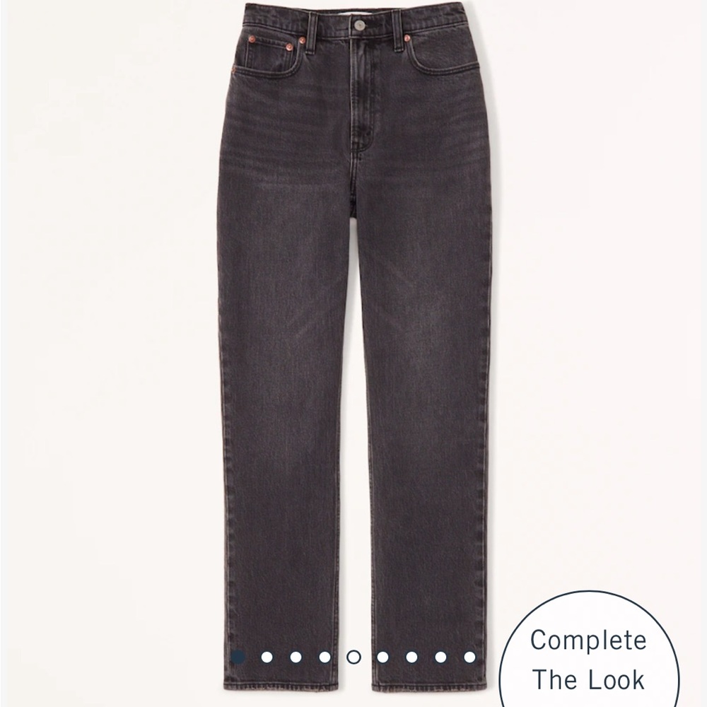 Black Abercrombie and fitch the ankle straight ultra high rise black jeans
